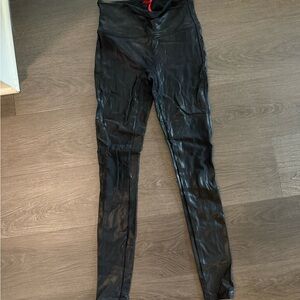 Spanx Faux Leather Black High-Waisted Women's Leggings